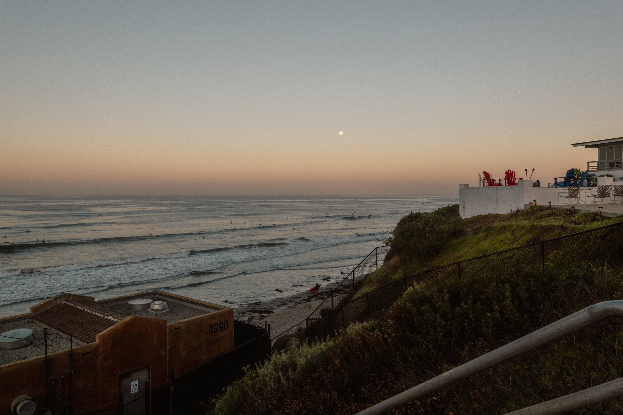 Morning Moonset Pacific Beach San Diego