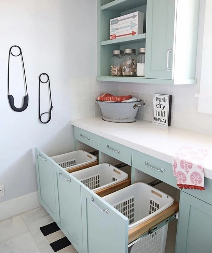 Laundry room organization by The Sunny Side Up Blog