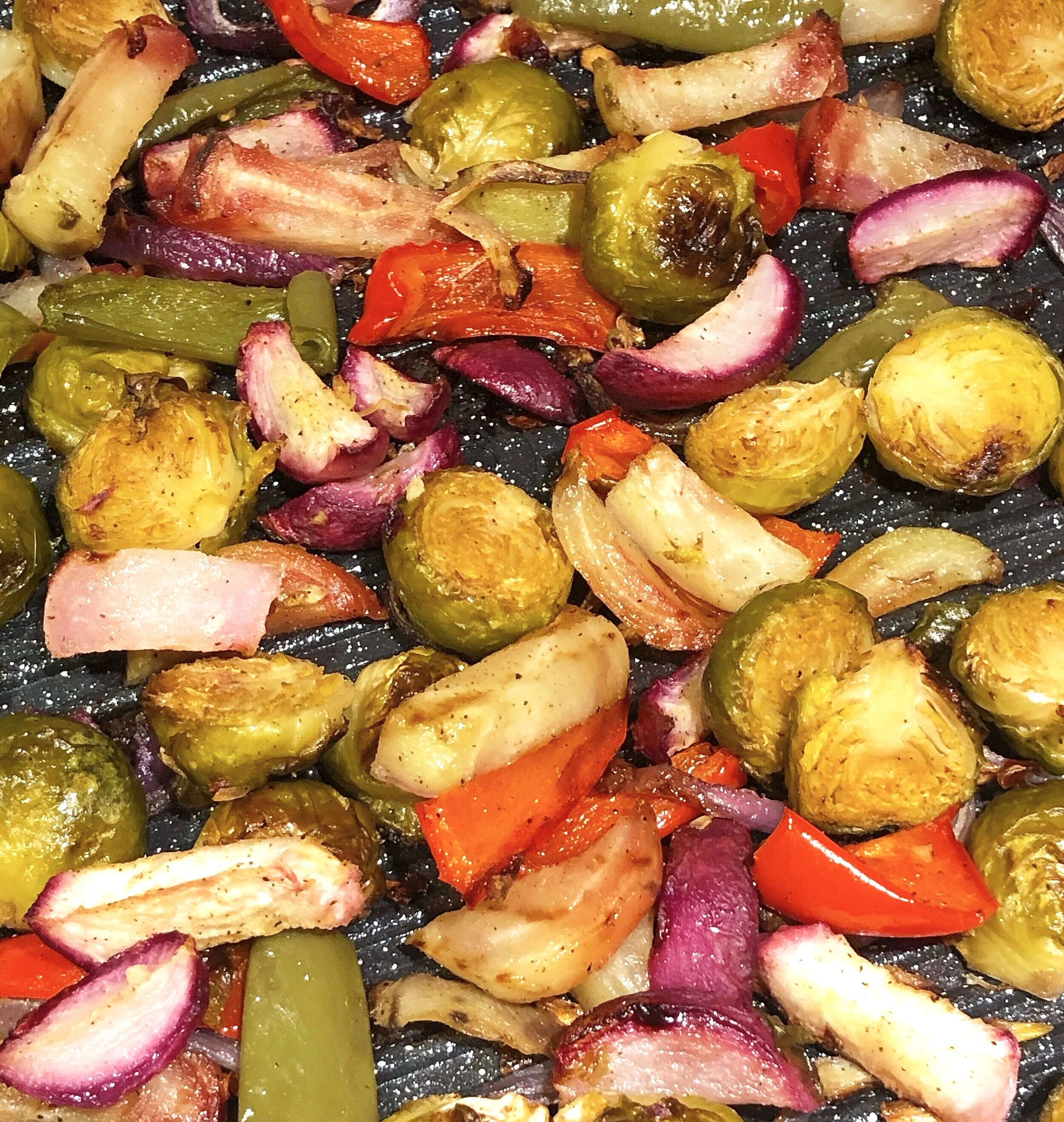Step 4: Roast the veggie mixture at 375ºF for 25-35min.