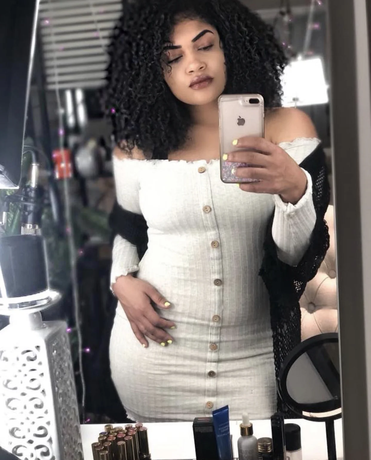 DRESS IN PHOTO- Jacklyn Off Shoulder Mini Dress - Oatmeal - $27.99 (SALE PRICE NOT INCLUDED)
