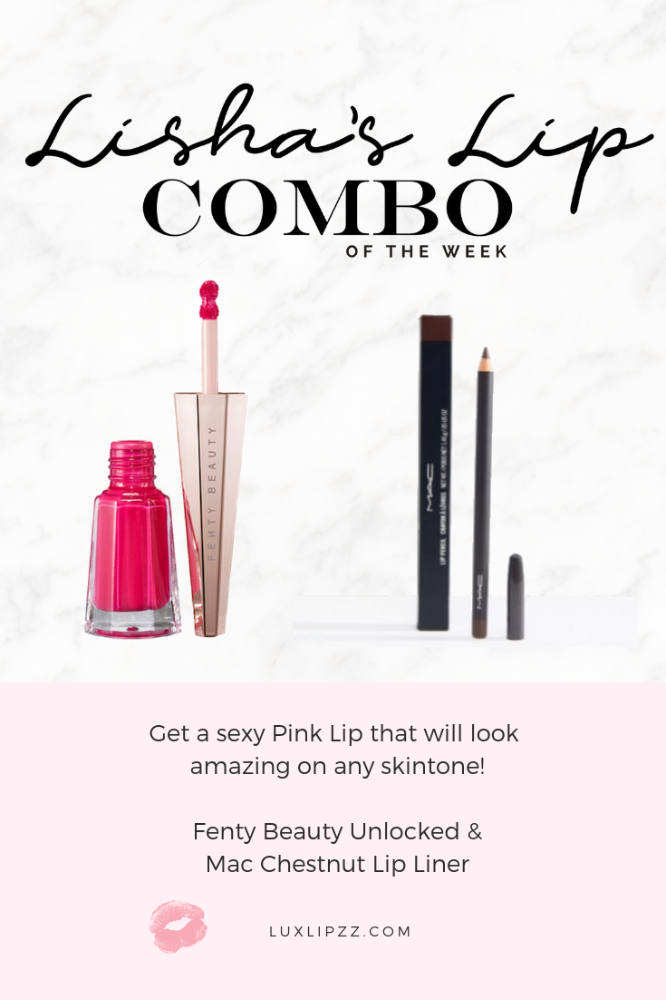 This week I am loving this gorg lip combo, Fenty Beauty Stunna Lip Paint in Unlocked & Mac Cosmetics Lip Liner in Chestnut ! Fenty Beauty’s Lips Paint is super creamy! They are long wearing as well, with some transfer but it has more resistance then a regular cream lipstick would. I love that it gives you a Matte look with a super hydrating finish, leaving soft plush lips all day.