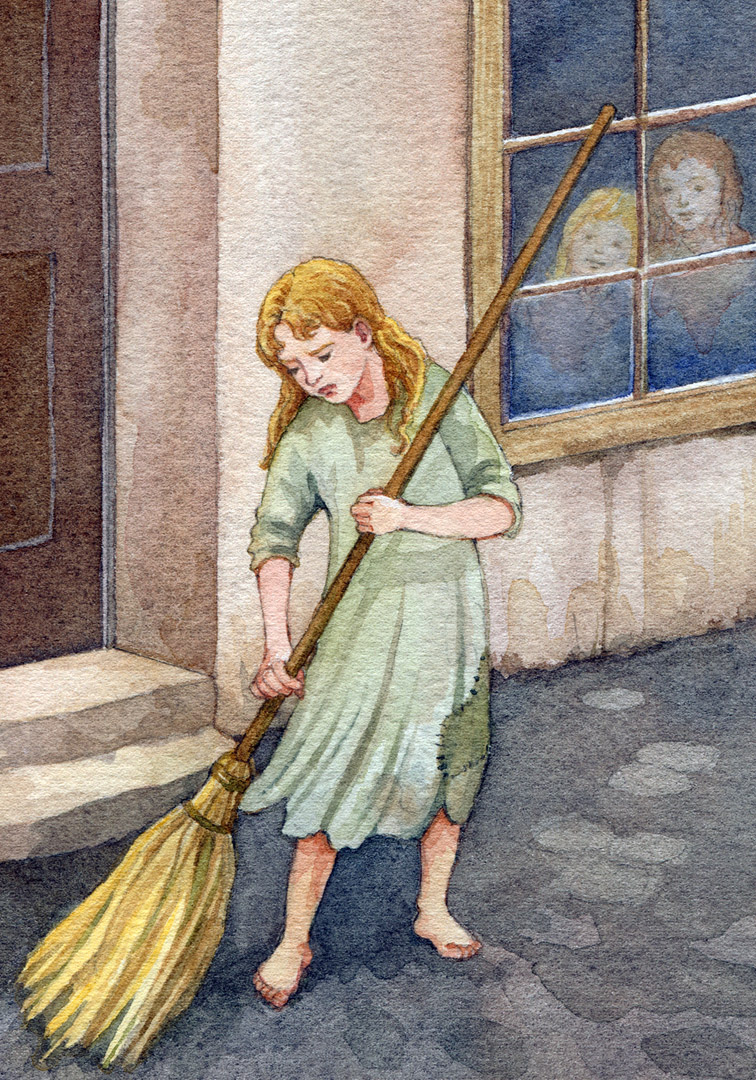   She was a miserable sight to see in the winter, sweeping the sidewalk before daybreak.  