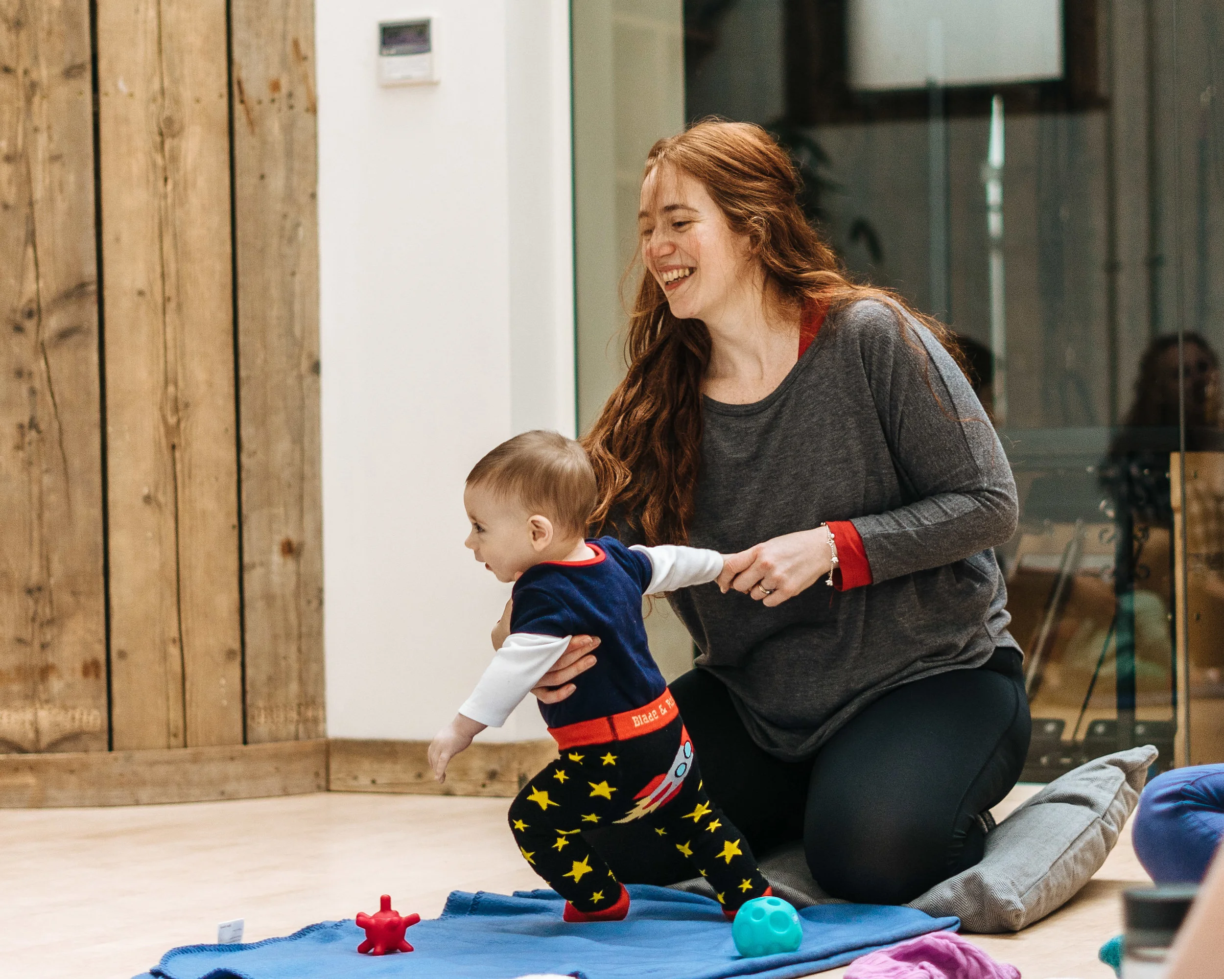 Mum and Crawler/Toddler Moving Together