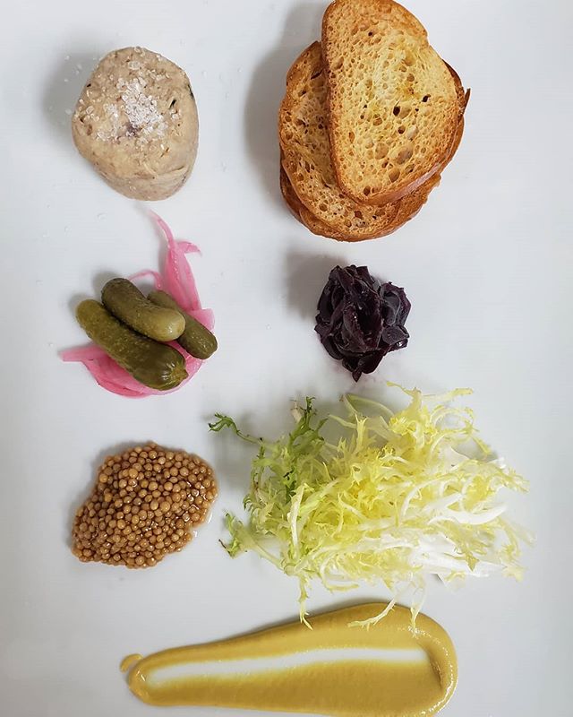 Rabbit rillette with accoutrements