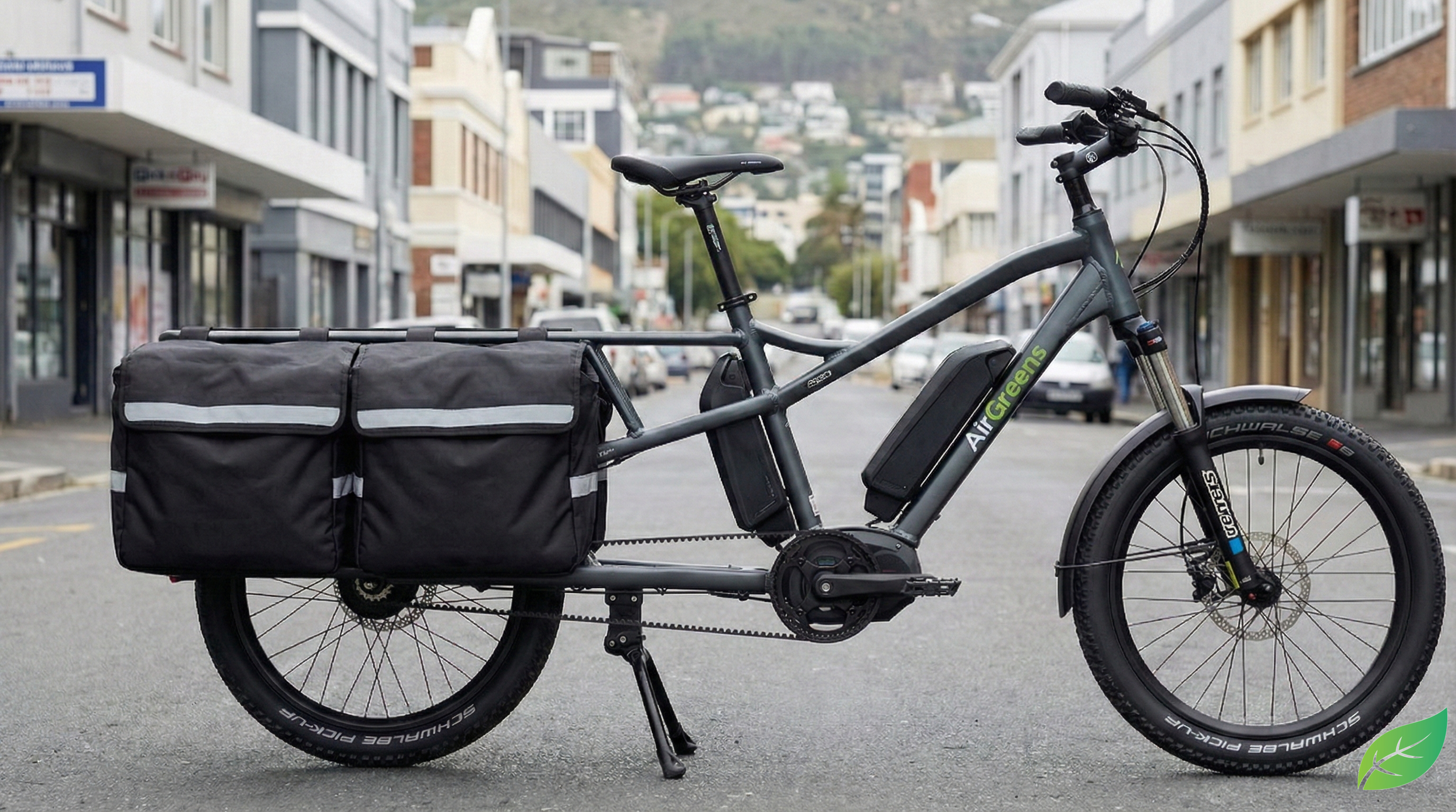 electric long wheel base cargo bike. last mile deliveries