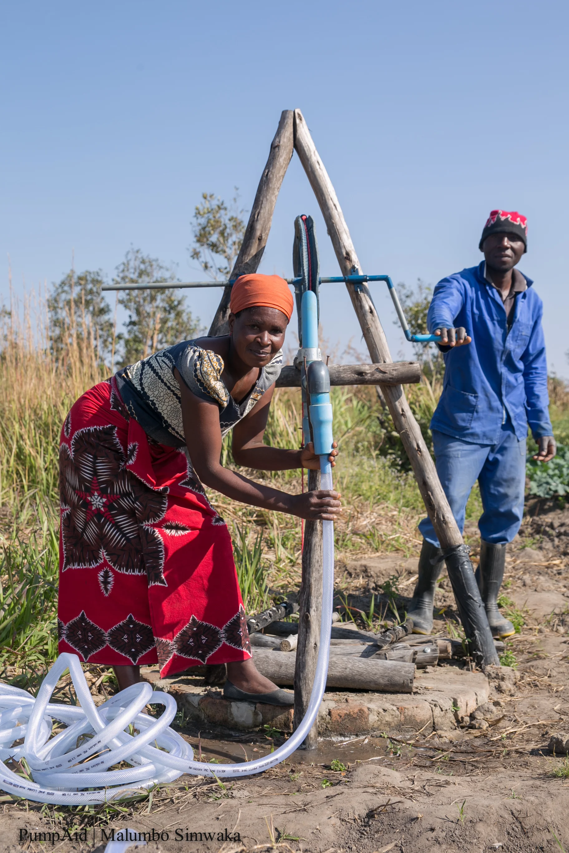 Memory and her husband on their farm