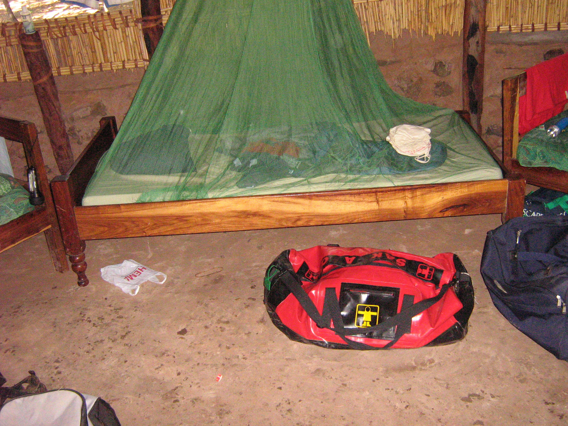 Inside a student round hut