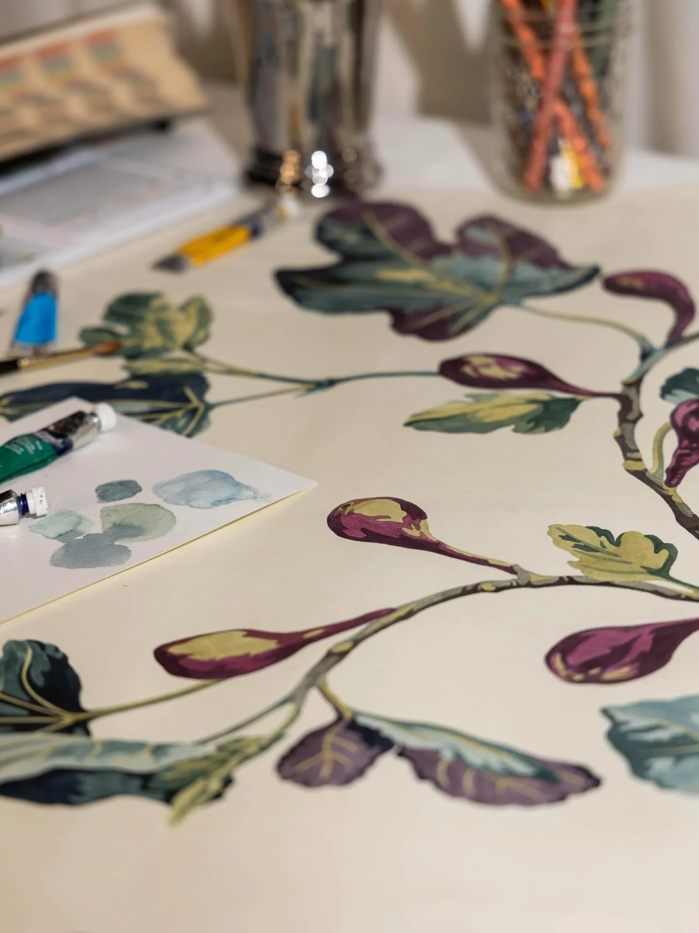 Hand-Painted artwork of EDEN / # 139 fig print.  Painted by a wonderful British artist inspired by the lush fruits of her Isle garden.

📸 @chrisjcrowley_