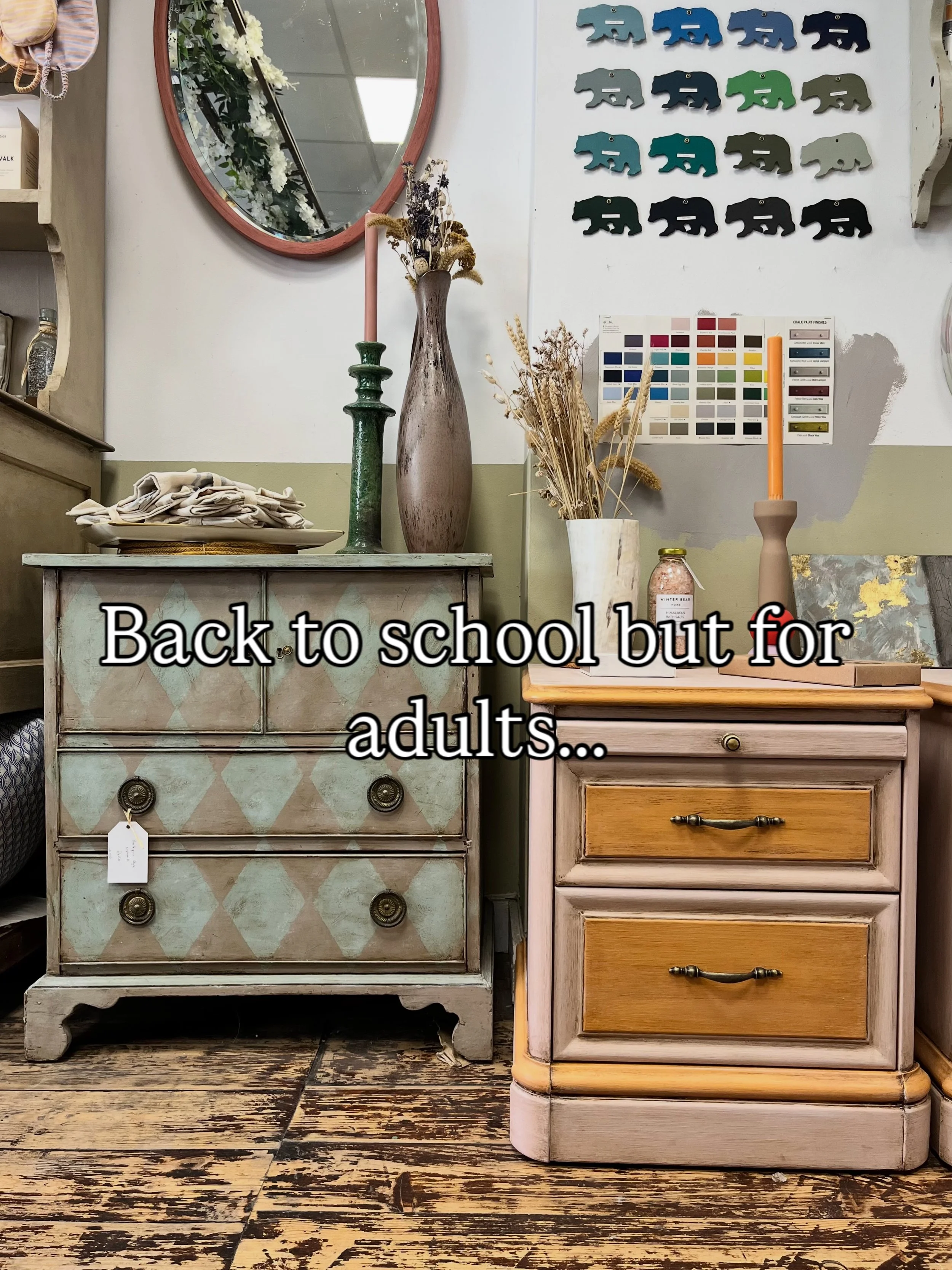 Hello September, the month that regardless of age we all associate with going back to school!

So let&rsquo;s do just that, join us at one of our upcoming Annie Sloan workshops for a fun half day learning loads of Annie Sloan paint and wax techniques