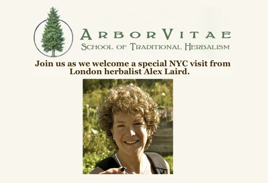 Upcoming event, Wed. Feb. 19th, 2014, 6:30 PM: Talk by Alex Laird, co-founder of London-based Living Medicine on use of plants and food in everyday healthcare at The Arbor Vitae School in NYC