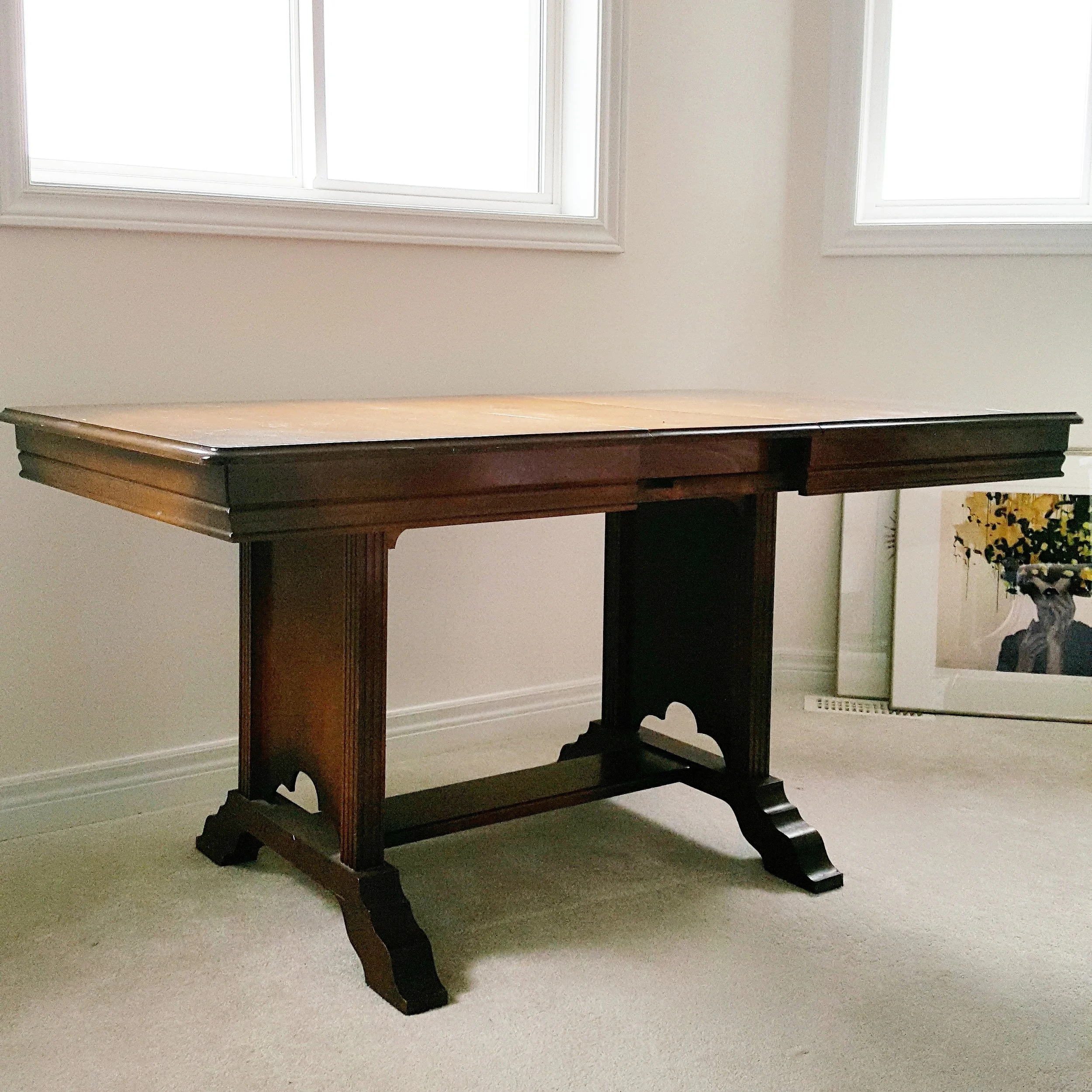 dining table turned desk!