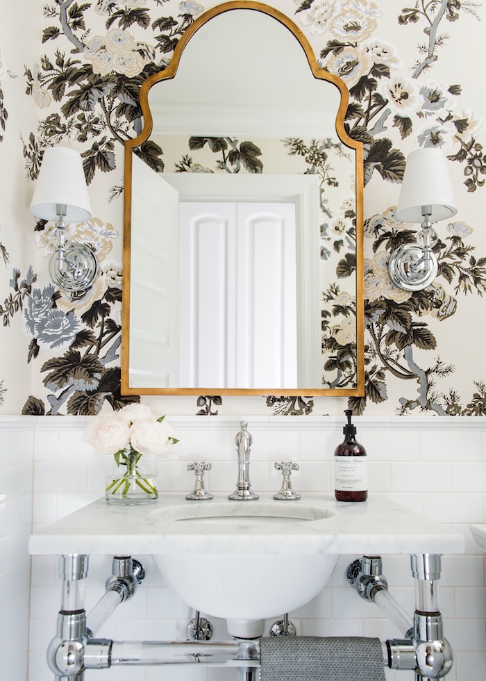 Powder+Room+with+RH+glass+console+sink,+Schumacher+Pyne+Hollyhock+wallpaper,+white+subway+tile,+2_+hex+marble+flooring+&+traditional+styling.jpg