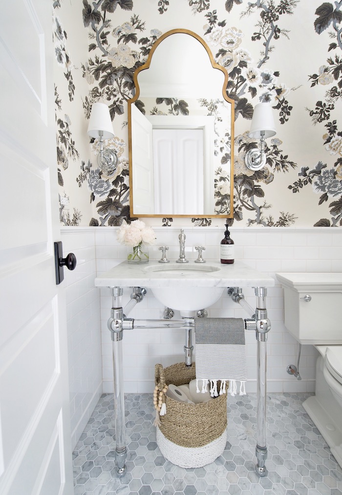 Powder+Room+with+RH+glass+console+sink,+Schumacher+Pyne+Hollyhock+wallpaper,+white+subway+tile,+2_+hex+marble+flooring+&+traditional+styling (1).jpg