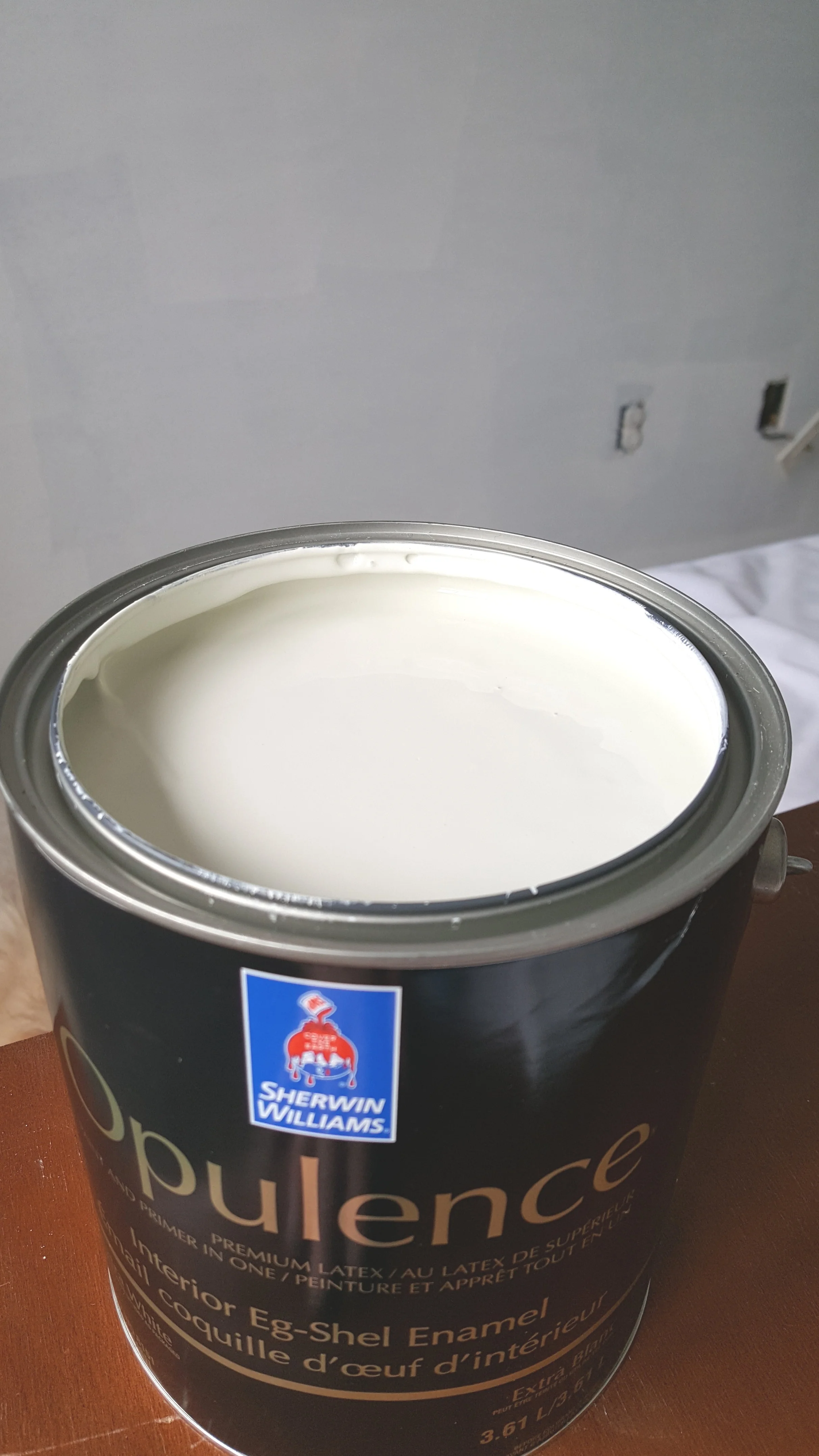 Sherwin-Williams Opulence paint in “Nonchalent White”
