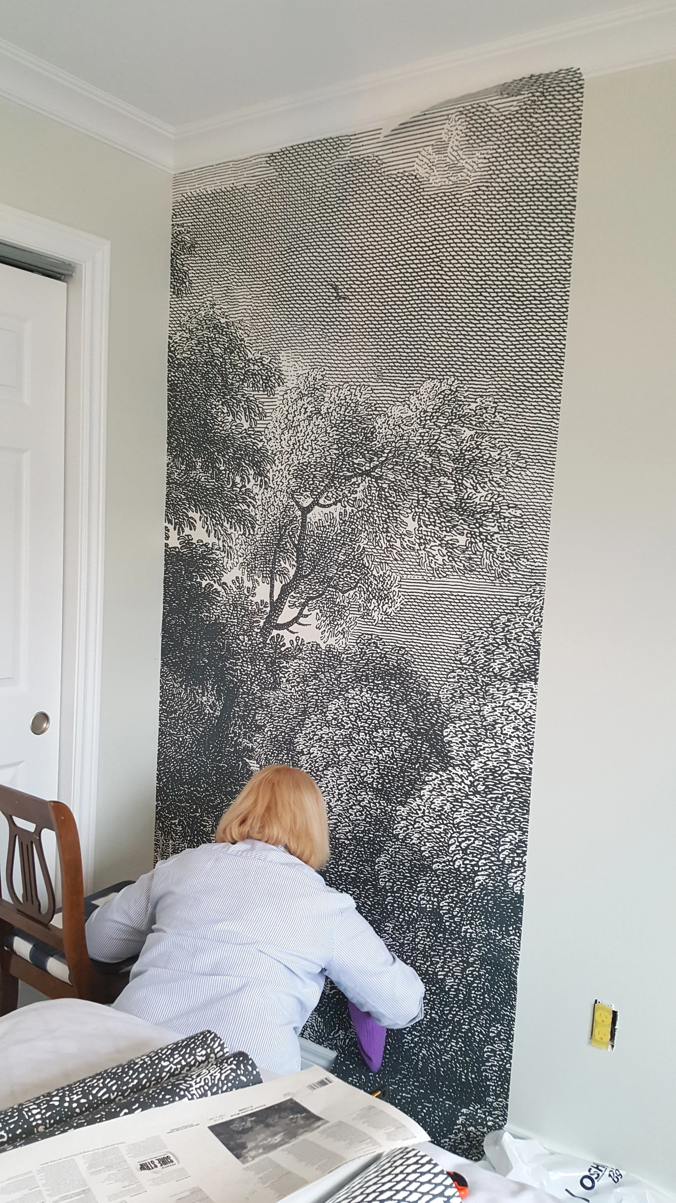 My Mom Susan smoothing out any air bubbles