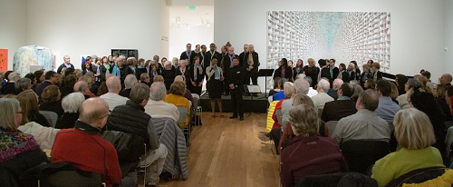 A heavy snow could not deter the audience from attending. Photo by Ric Rosow