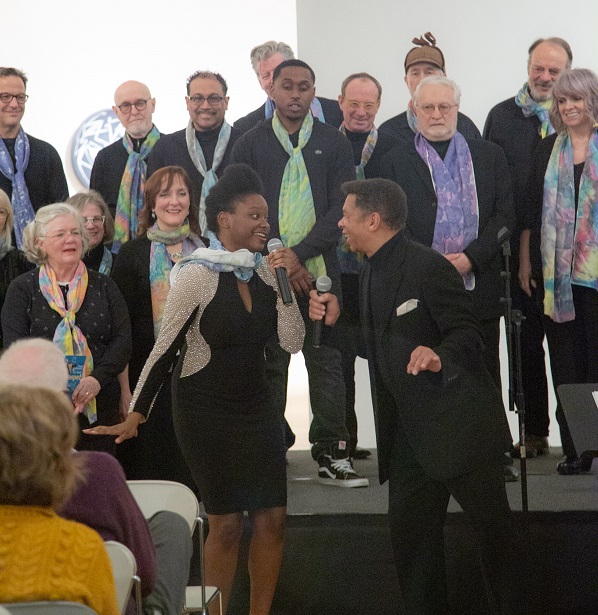Michele Crowder and J.D. Steele with the Mill City Singers. Photo by Ric Rosow