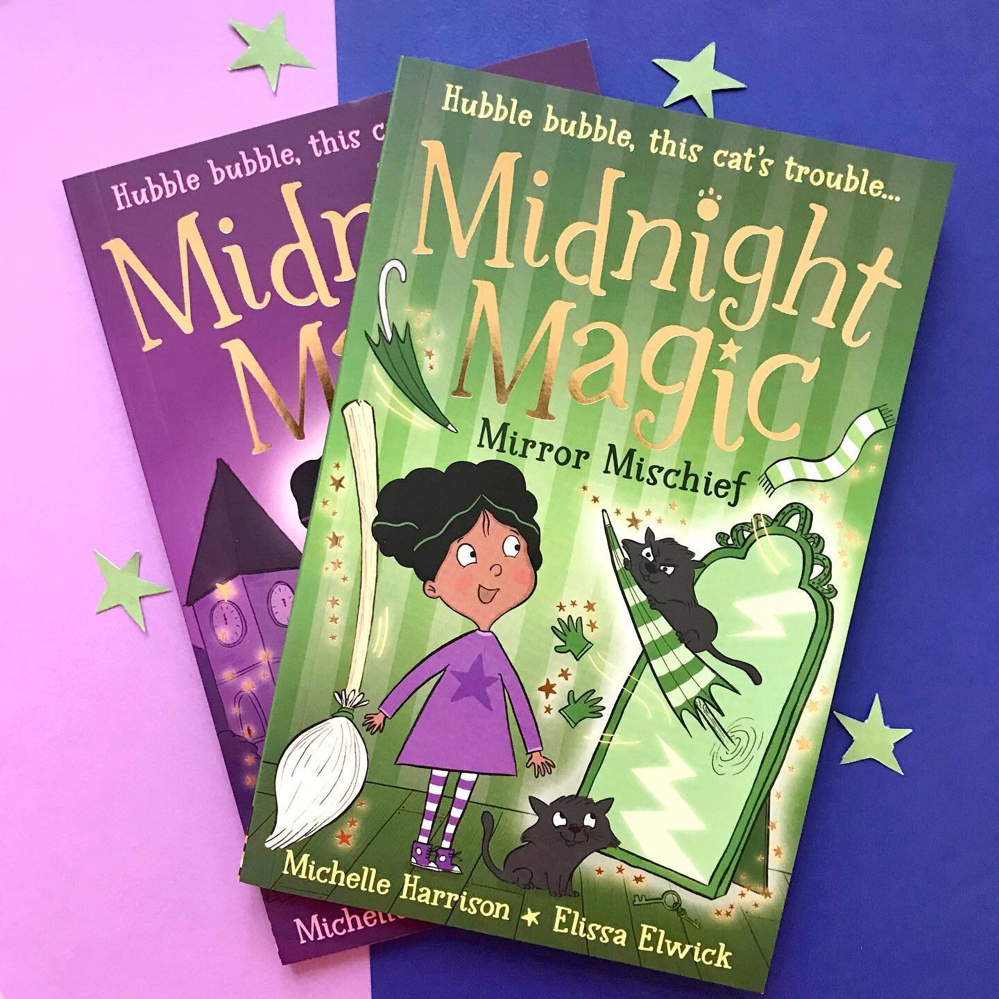 ⭐️Midnight Magic: Mirror Mischief is out today!
The second book in this magical, fun series written by @elvesden and sooo much fun to illustrate! (I don&rsquo;t tire of drawing cats!) 🐈&zwj;⬛ 💫

Published by @littletigerbooks 
and designed by @soph