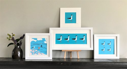 Seagulls in Bowler Hats — Cornish Paper Cut Art