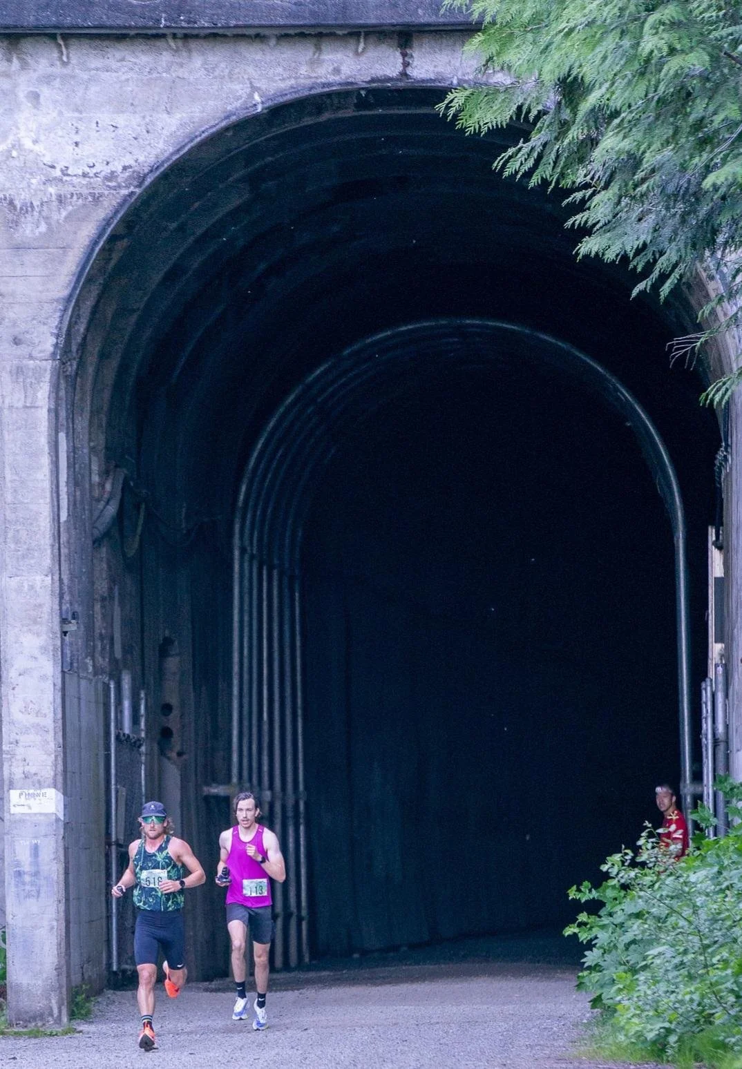 downhill marathon runners Washington Boston Qualifier marathon course Snoqualmie Pass marathon Pacific Northwest trail marathon tunnel exit