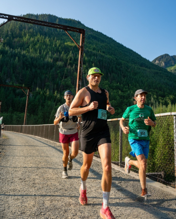 downhill marathon runners Washington Boston Qualifier marathon course Snoqualmie Pass marathon Pacific Northwest trail marathon tressel bridge