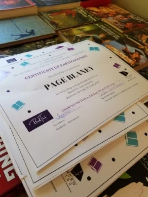 Sacramento chapter Summer Girls Book Club participation certificates