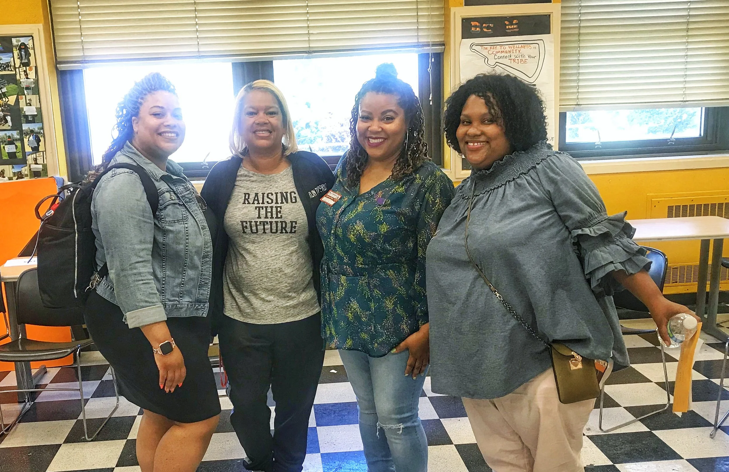 Oakland/East Bay members with Young Empowered Sistas advisor, Relonda McGhee (middle left)