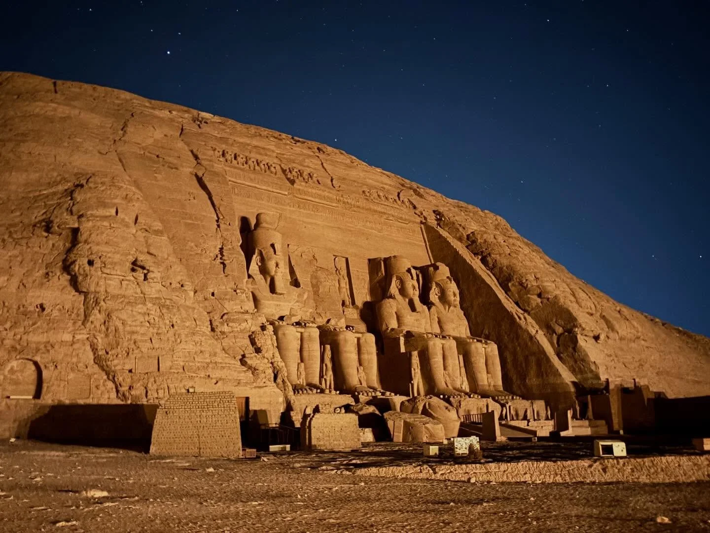 ☄️ Abu Simbel Sound &amp; Light Show 💫

Still thinking about this night. There was something about standing there&mdash;beneath these ancient giants&mdash;that cracked me wide open. I found myself tearing up, feeling a wave of closeness to my Nonna 