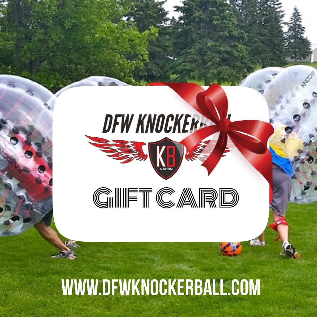 Give the gift of Knockerball! Purchase a gift card at dfwknockerball.com or Call @dfwknockerball today at 214-263-7446 to book your next great time today! Let's #getintheball !!! #dfwknockerball #bubblesoccer #knockerball #parklife #ban #dallas #plan
