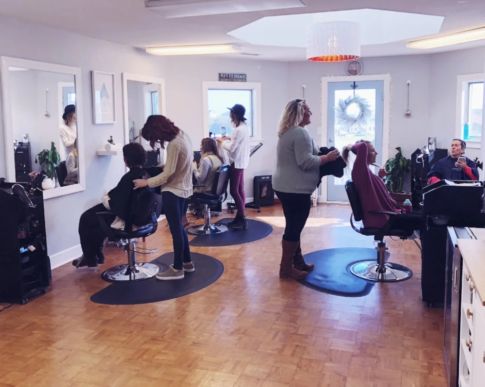 Our stylists hard at work before the Christmas rush! 