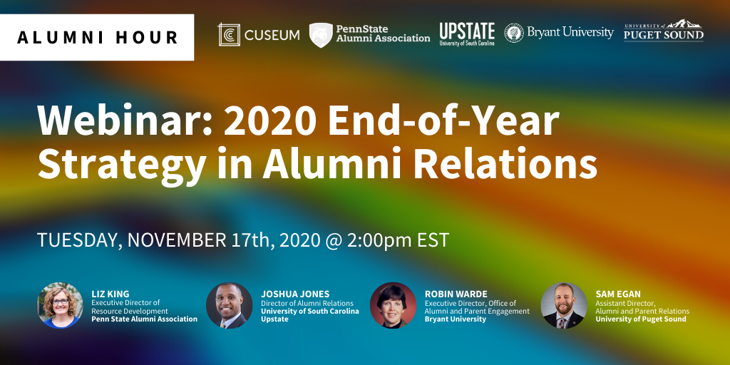Alumni Tutorial Webinar - Alumni Hour: 2020 End-of-Year Strategy for Alumni | Cuseum