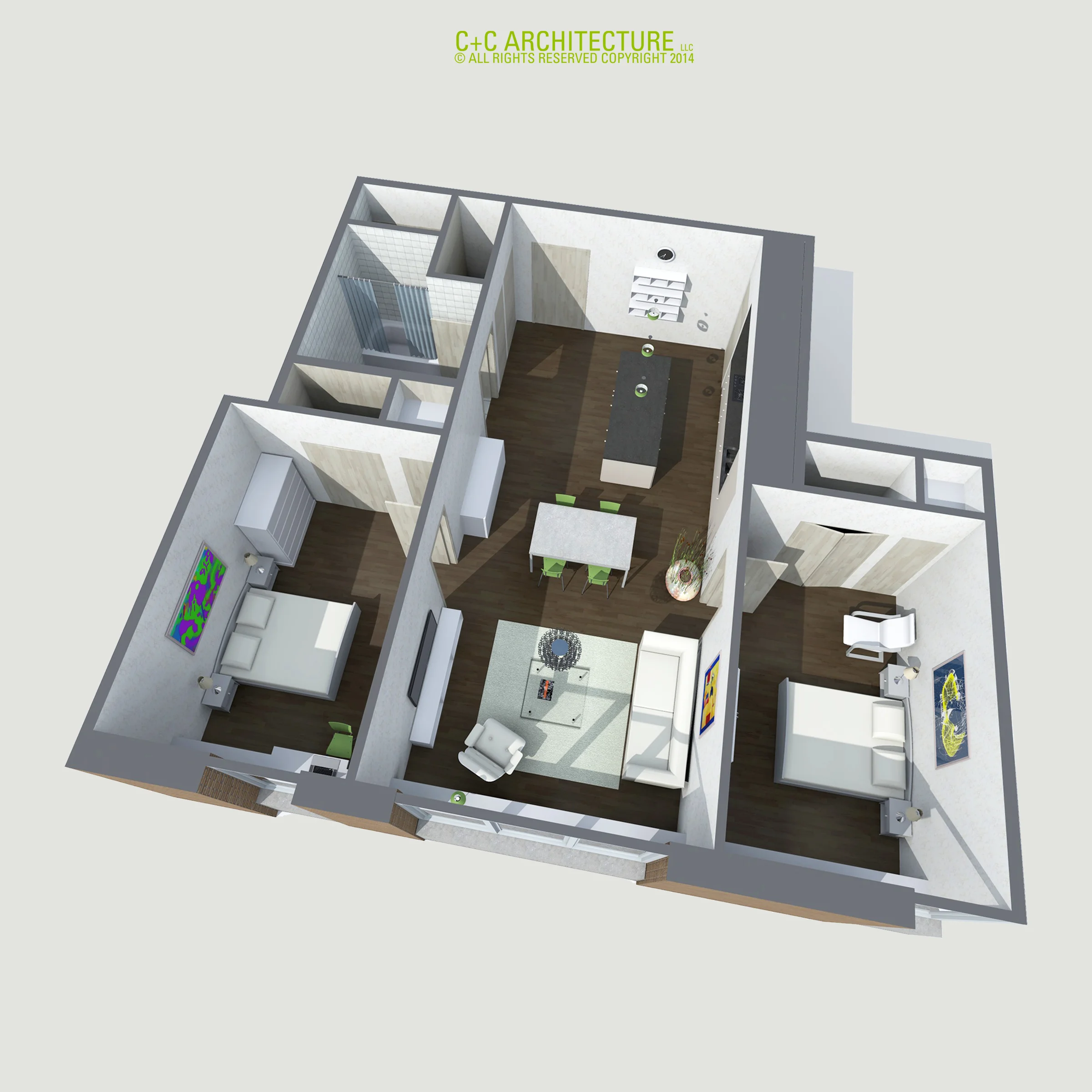 Two bedroom unit.