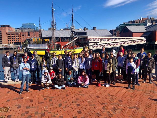 Reliving history at the Boston Tea Party Museum.  #historycomesalive #middleschool