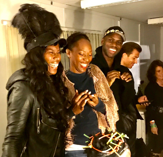 Aicha McKenzie & Vanessa Kingori MBE backstage with Grace Jones