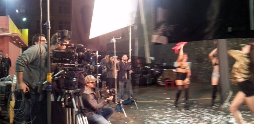 Working on set with director Mark Pellington as Phantom Tech.