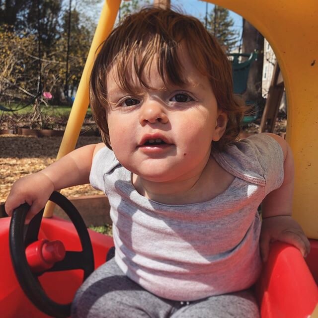 Finally getting a taste of spring. Time to hang in the cozy coupe. 
#springtime #toddlerlife #toddlersofinstagram