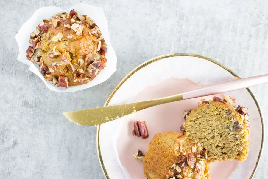 Breakfast: Pumpkin Pecan Paleo Muffins (V, P)