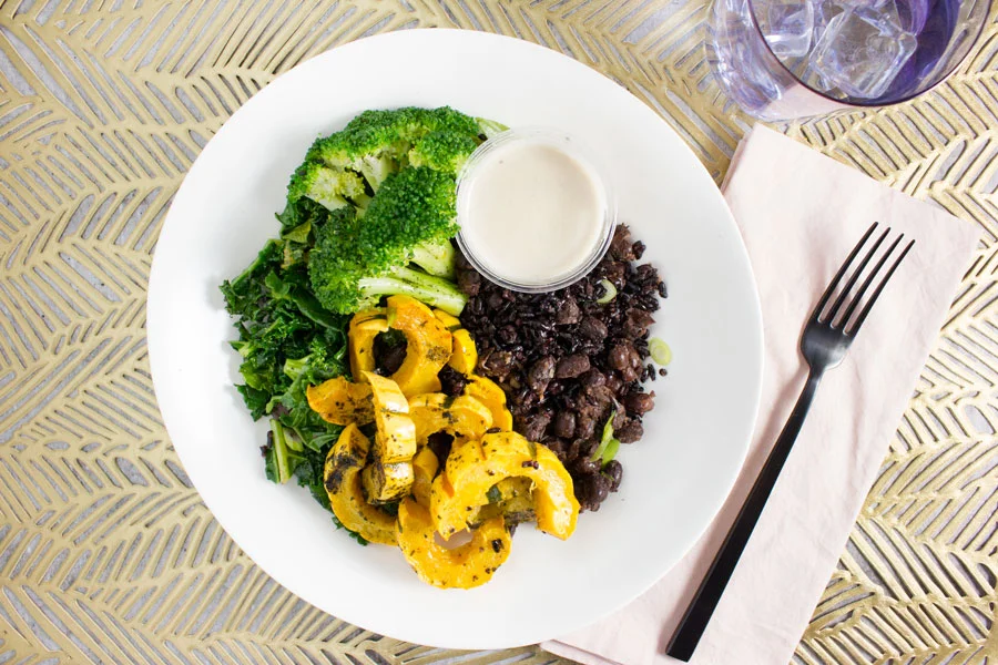 Lunch: Macrobiotic Kale Bowl with Umeboshi Tahini Sauce