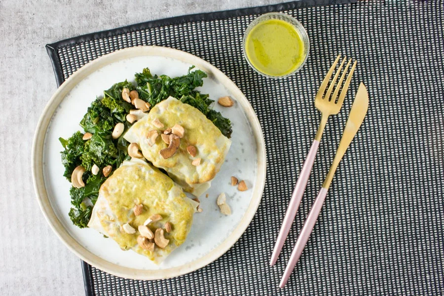 Dinner: Spiced Chickpea Samosas with Cilantro Chutney Sauce