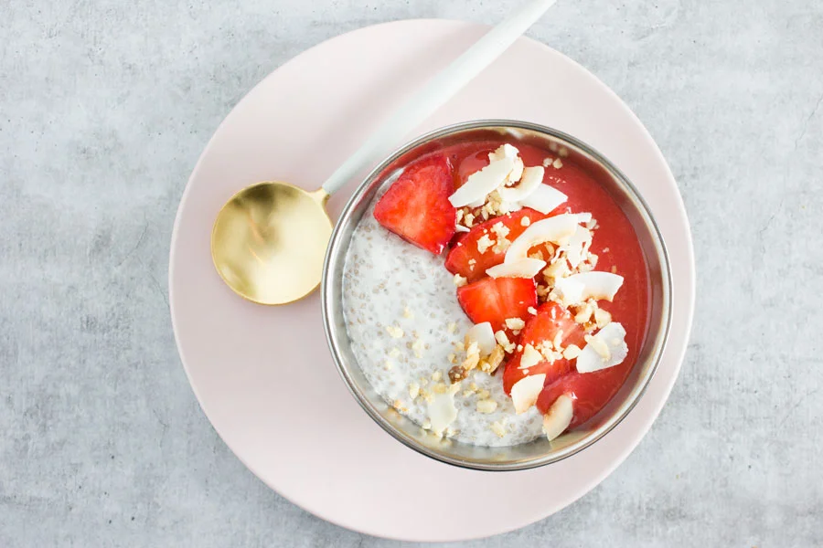 Breakfast: Strawberry Rhubarb Chia Parfait