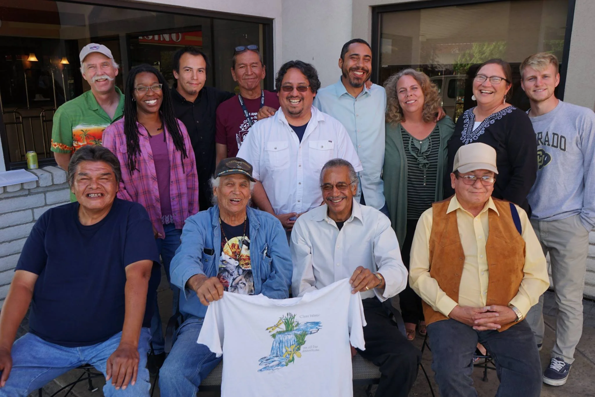 With members of the Indigenous environmental justice group "Red Thunder" on the Ft. Belknap reservation, summer 2016.