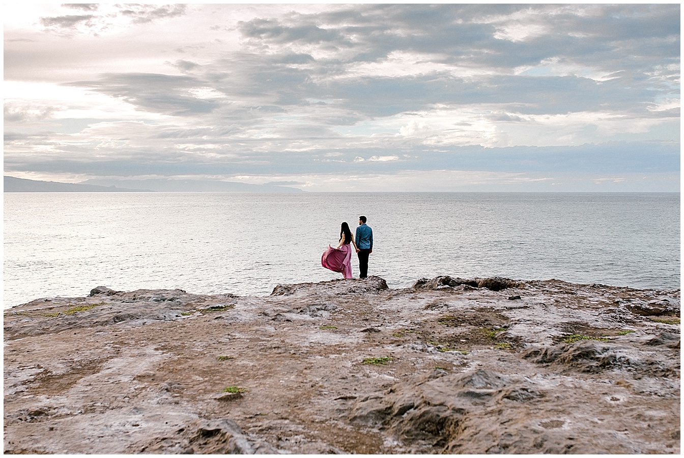 Maui Engagement on a Cliff