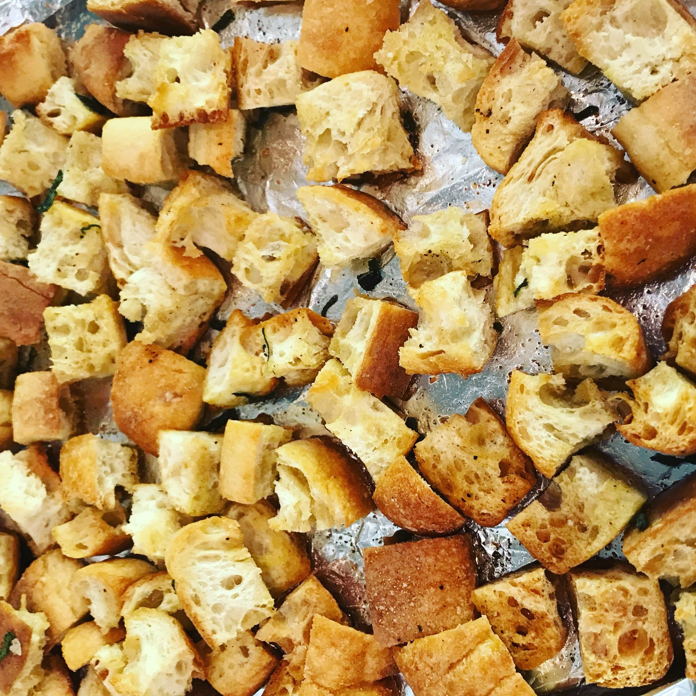 sagey-garlicy croutons