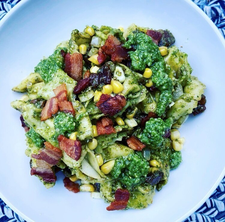 Yesterday started to feel like spring- there was sun! And warmth. And thus it&rsquo;s time to break out this pesto tortellini with bacon, corn, spring onions, and grape tomatoes&hellip;

#foodinspo #recipeinspo #pasta #tortellini #bacon #corn #spring