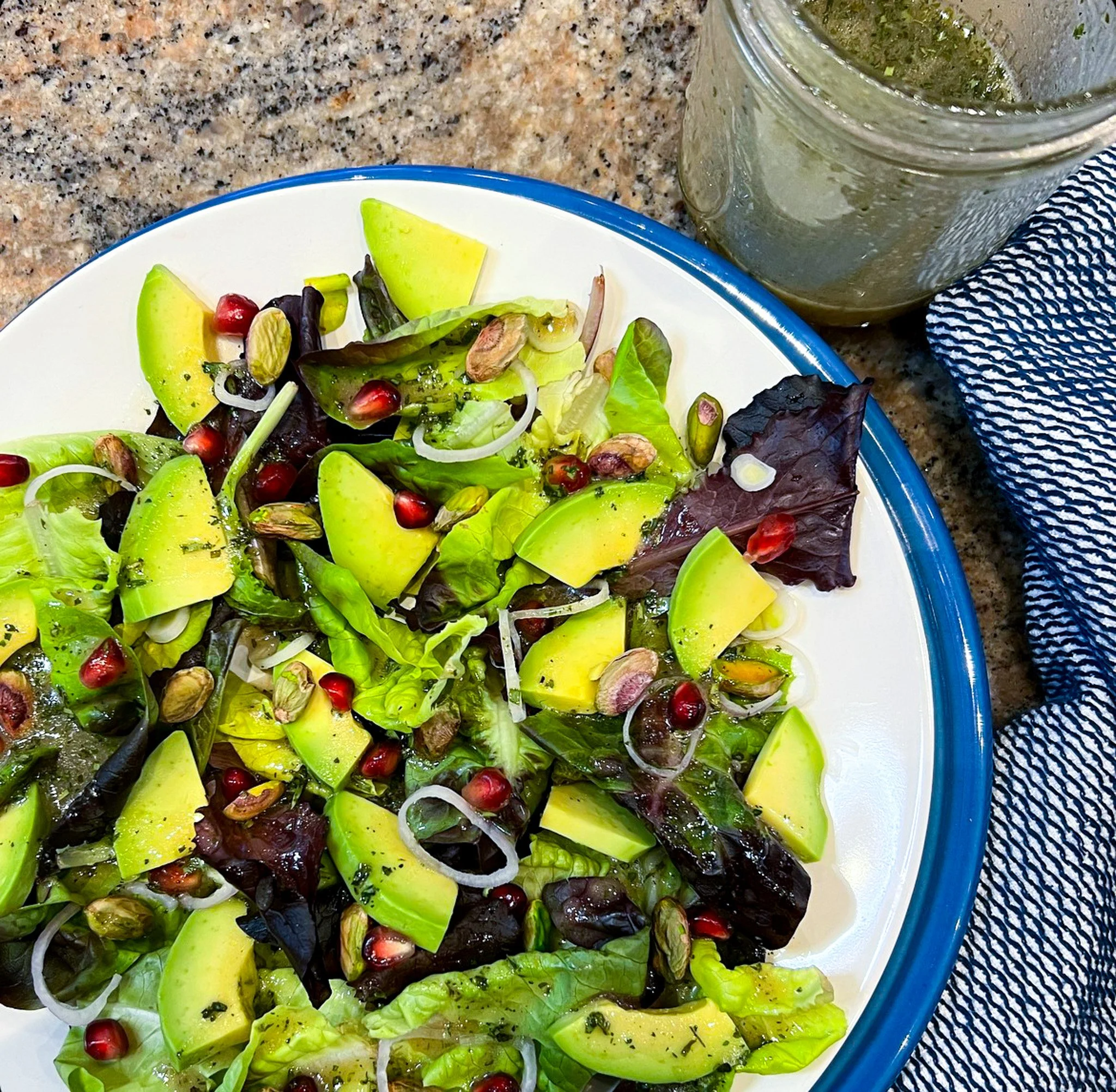 simple side salad with italian vinaigrette 