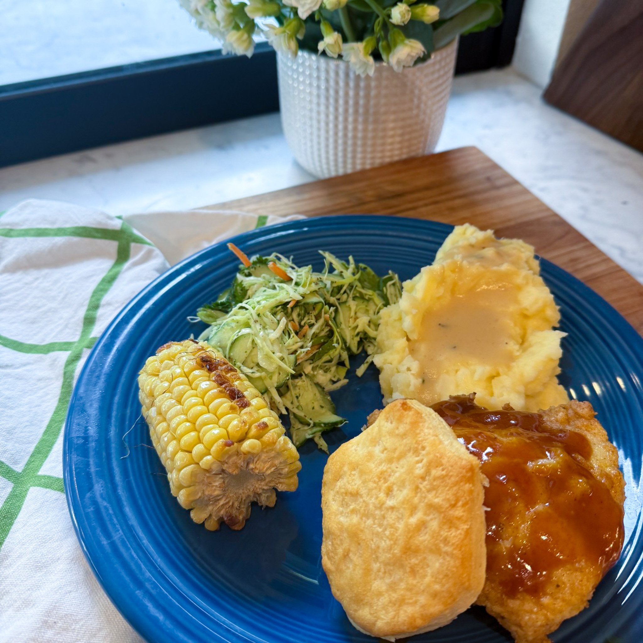 fried chicken biscuit sandwiches with hot honey mustard glaze