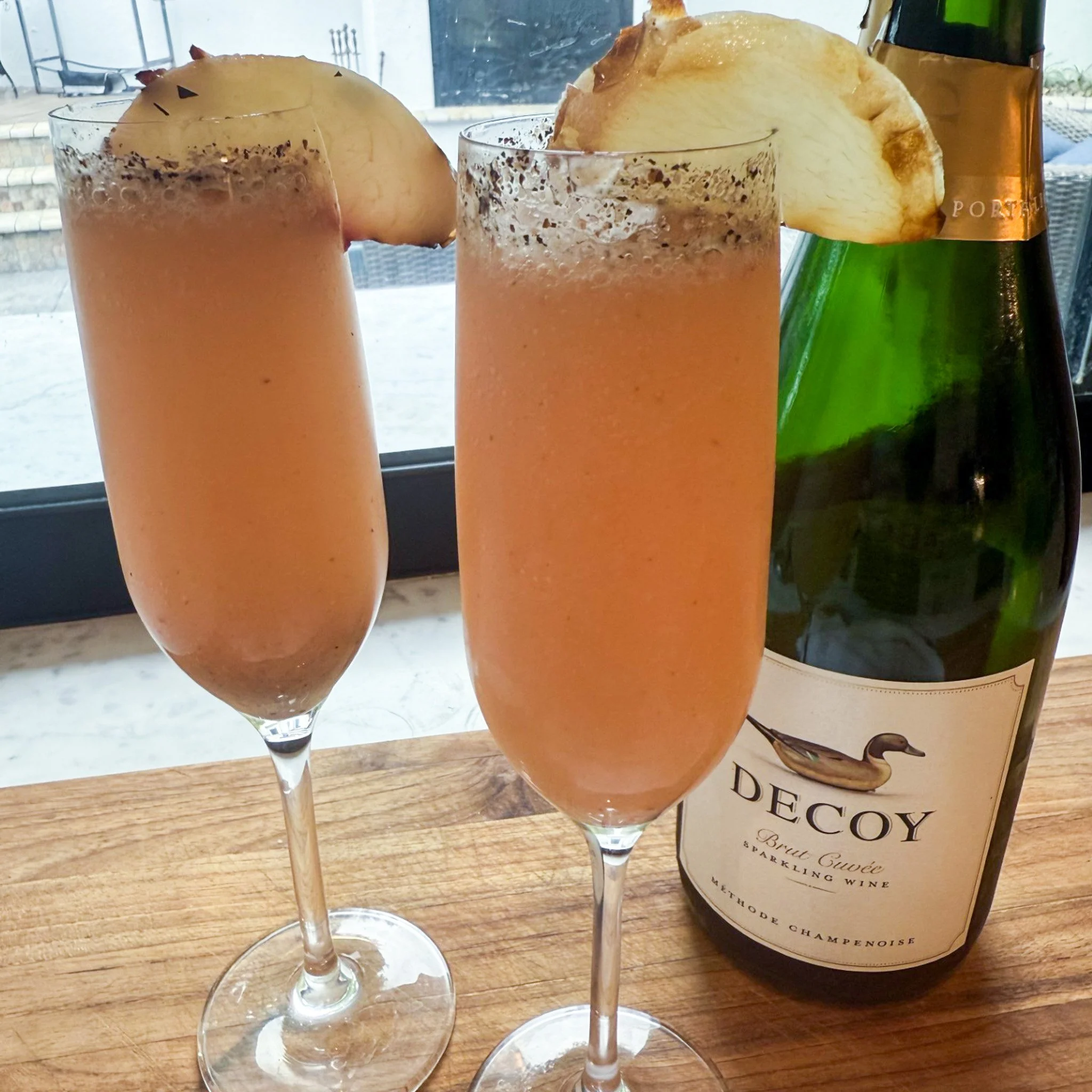 broiled peach bellini