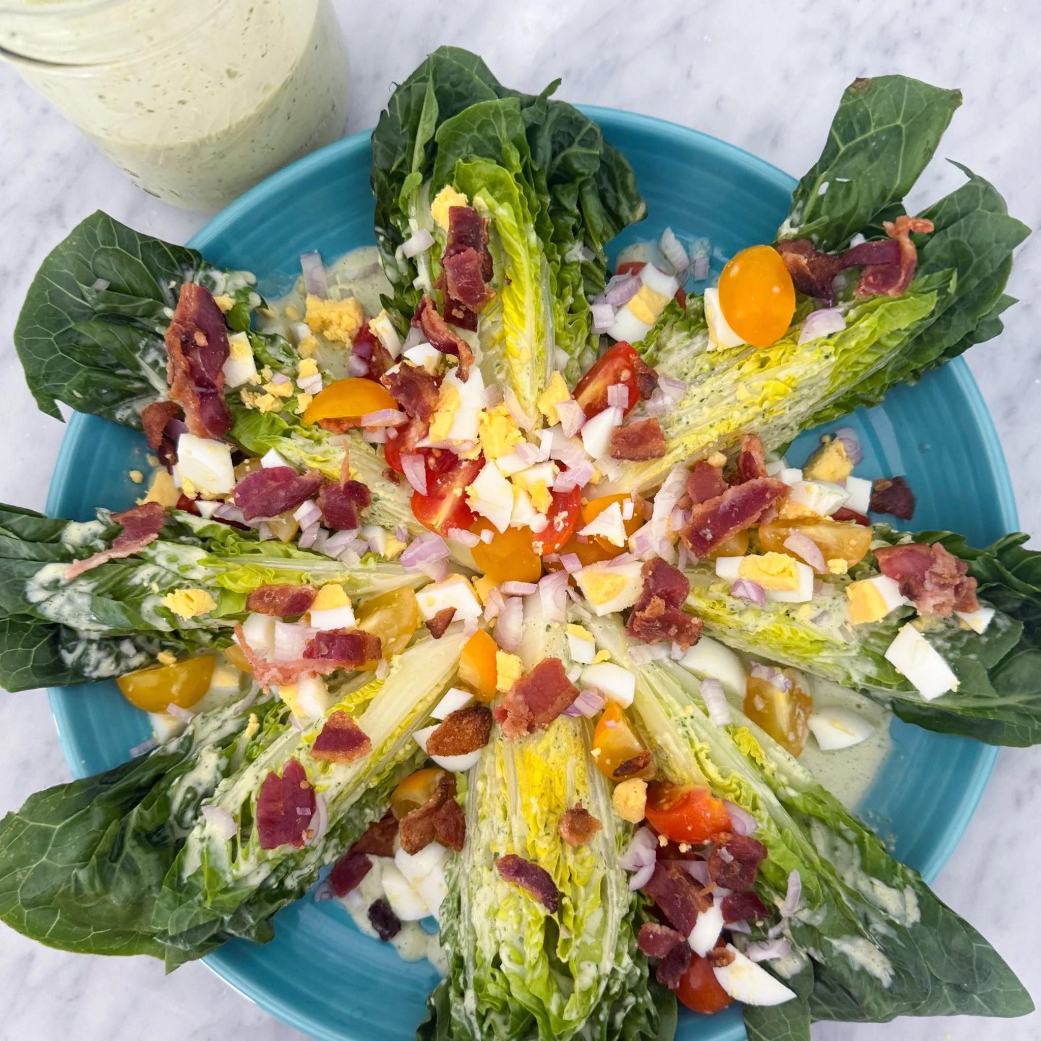 little gem wedge salad bites
