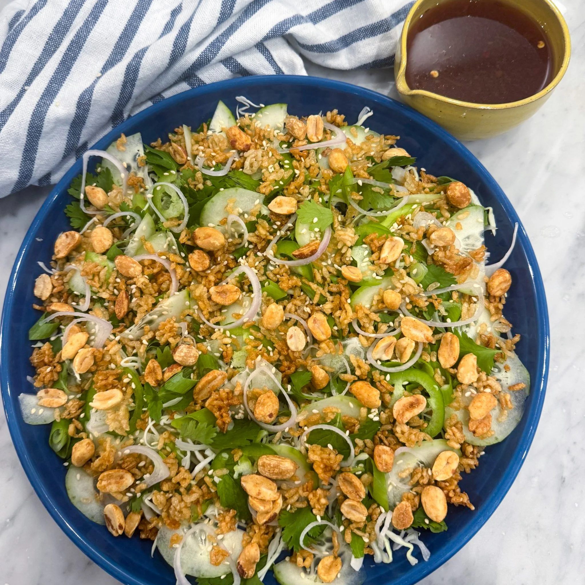 air fyer crispy rice salad