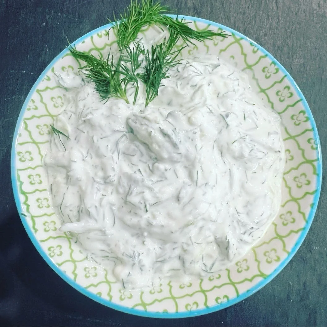 Seeing that today is national gyros day and that nothing pairs as well with a gyros sando than tzatziki... here's my guide to the ultimate tzatziki

Ingredients:

16 oz labne (kefir) greek yogurt cheese 
1 cucumber
pinch of salt
juice of 1 lemon
1 T 